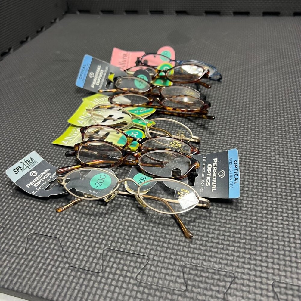 Set Of 6 Reading Glasses +2.00 Strength Mixed Brands & Styles Medium Size